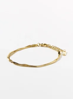 Triple-row gold bracelet