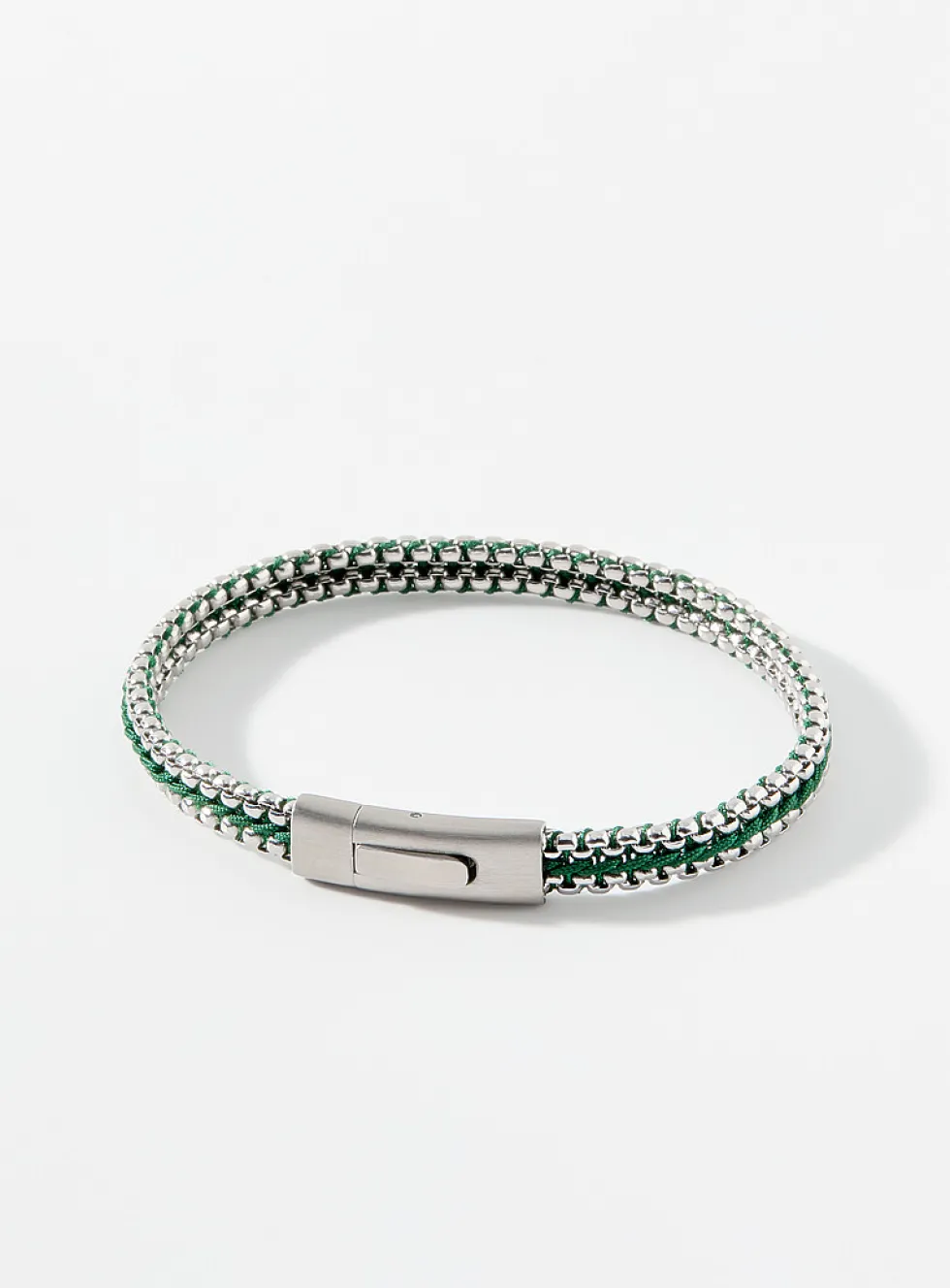 Tris Button green bracelet