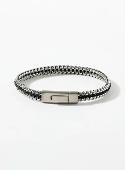 Tris Button silver bracelet