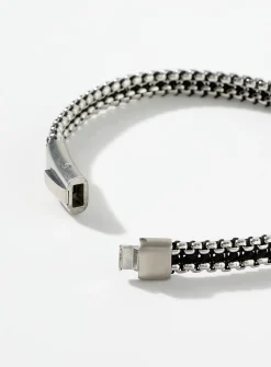 Tris Button silver bracelet