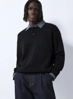 Trompe-l'oeil knit polo