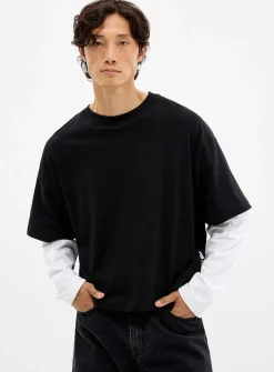 Trompe-l'oeil layered T-shirt