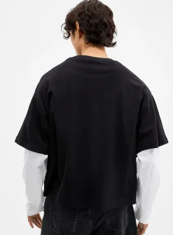 Trompe-l'oeil layered T-shirt