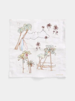 Tropical beach linen pocket square