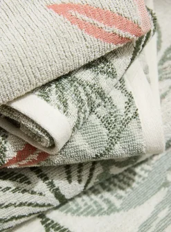 Tropical foliage organic cotton towels