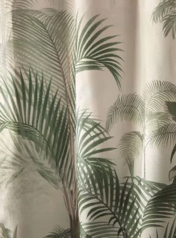 Tropical leaves shower curtain