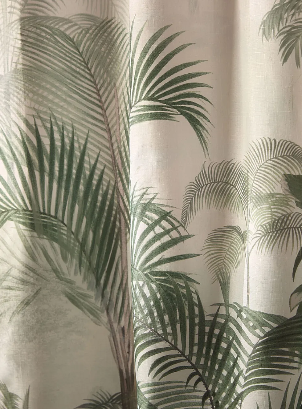 Tropical leaves shower curtain