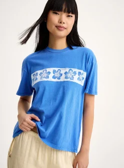 Tropical print blue boxy-fit T-shirt