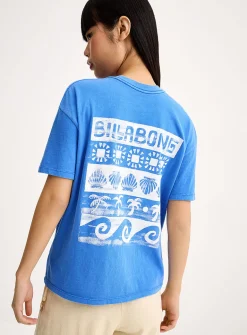 Tropical print blue boxy-fit T-shirt