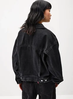 Trucker 90's dark grey boxy-fit jean jacket