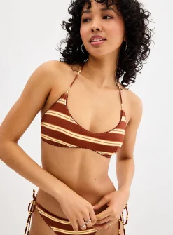 Trudi stripe halter bralette