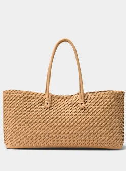 Tubular handle braided baguette bag