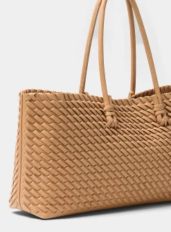 Tubular handle braided baguette bag
