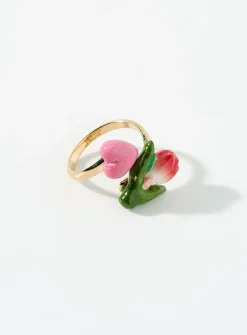 Tulip and heart ring