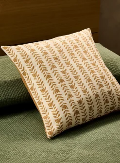 Tulip stripes linen-blend removable-cover cushion