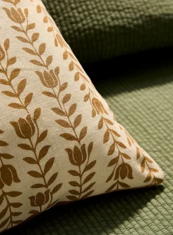 Tulip stripes linen-blend removable-cover cushion