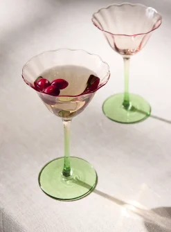 Tulip-shaped cocktail glasses