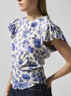 Tullya ruched silk top