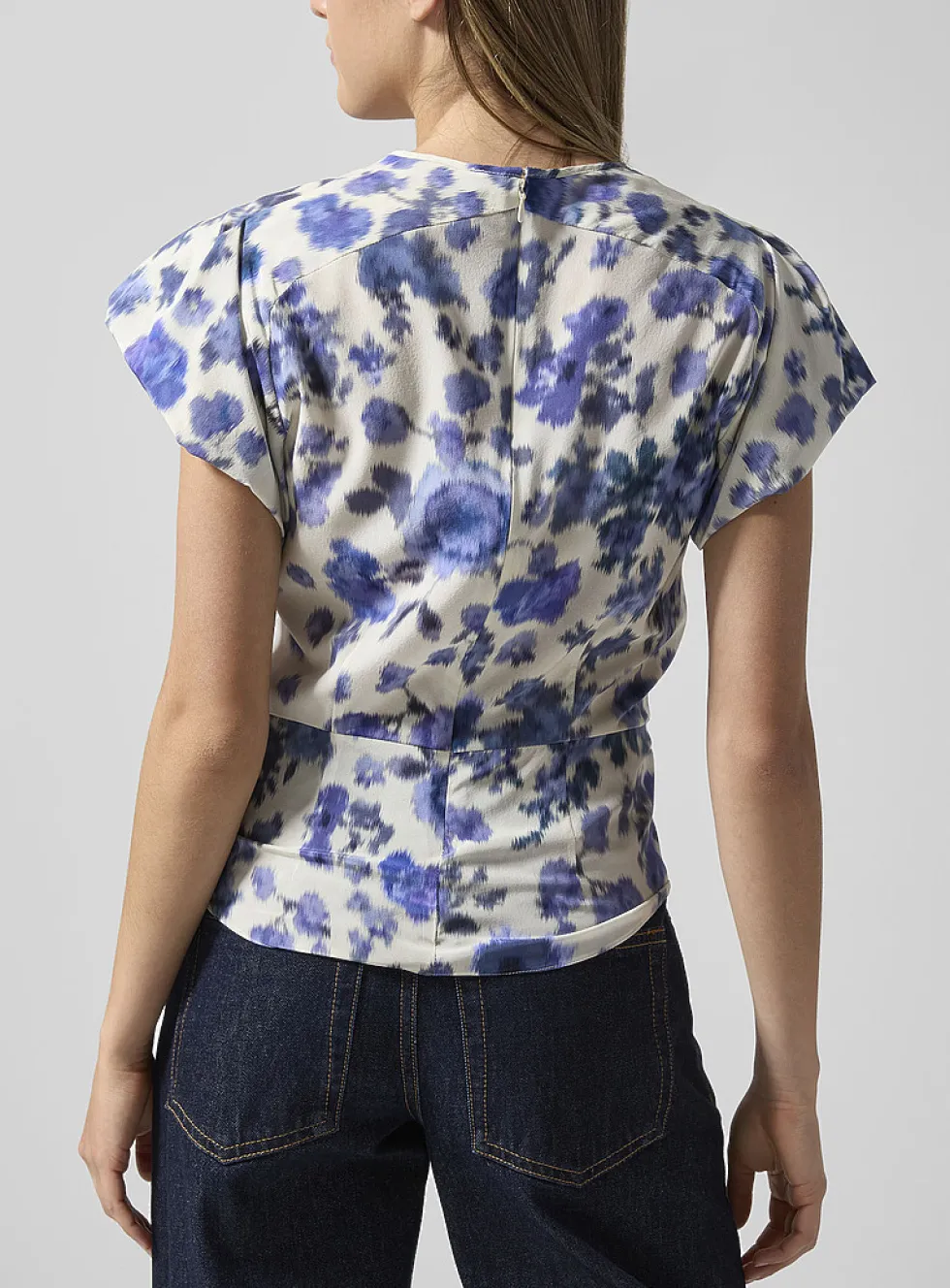 Tullya ruched silk top