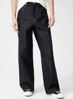 Turn up Japanese denim wide-leg jean