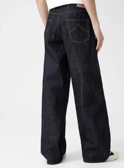 Turn up Japanese denim wide-leg jean