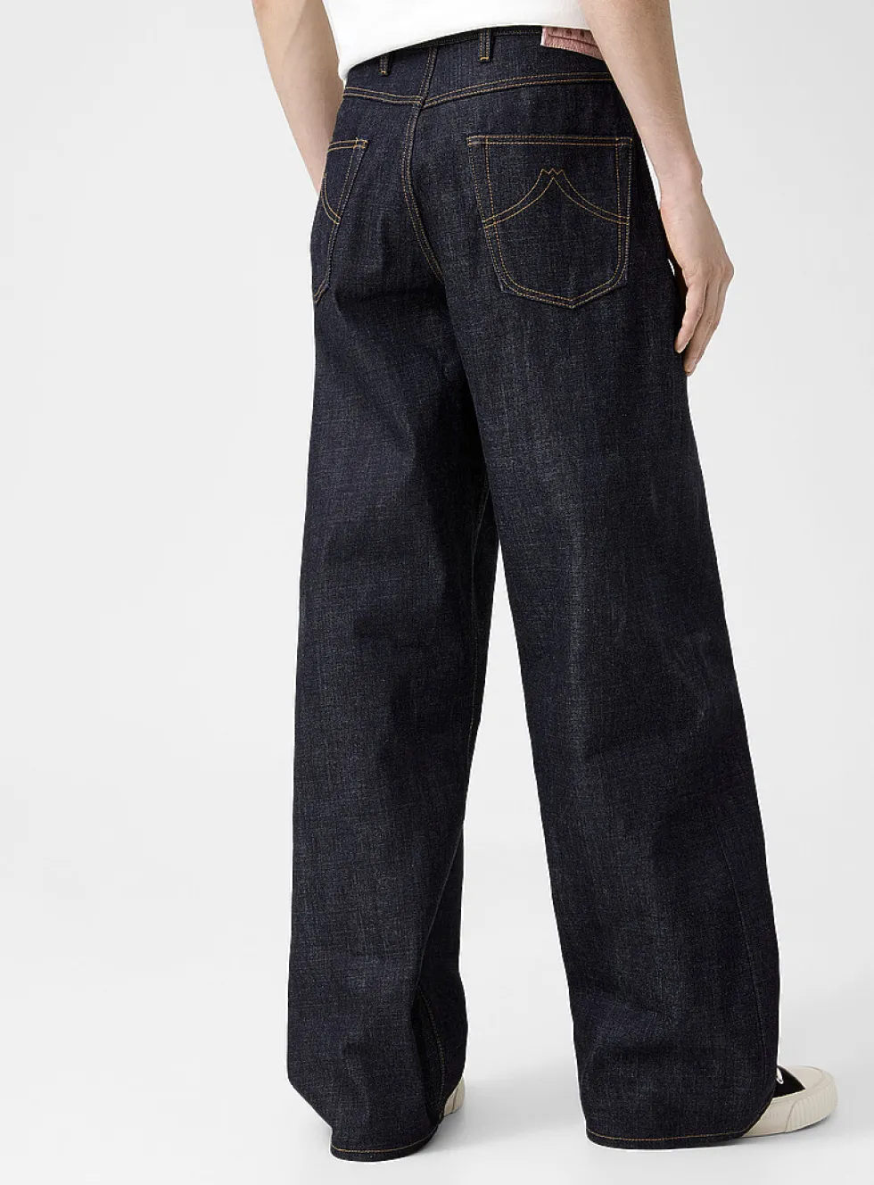 Turn up Japanese denim wide-leg jean