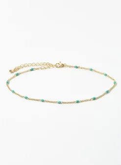 Turquoise bead ankle chain