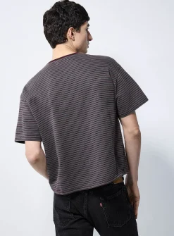 Twin-stripe boxy T-shirt