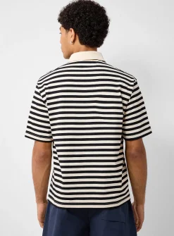 Twin-stripe jersey polo