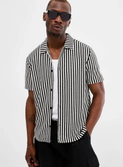 Twin-stripe knit shirt