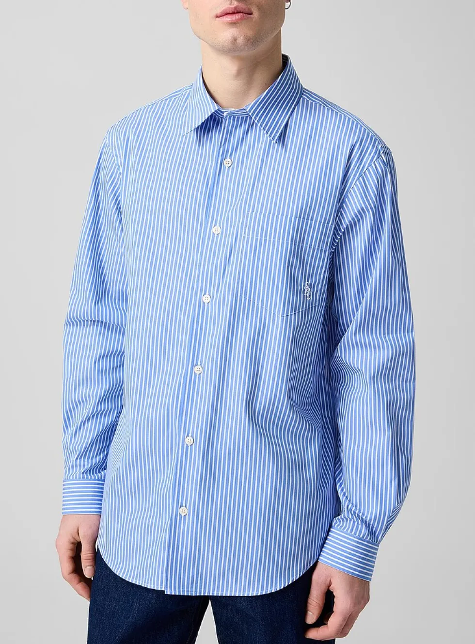 Twin-stripe poplin shirt