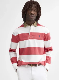 Twin-stripe rugby polo