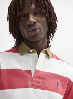 Twin-stripe rugby polo