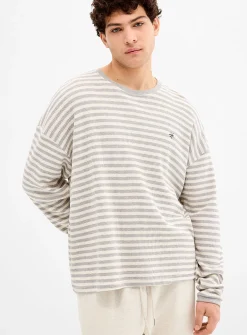 Twin-stripe waffle T-shirt