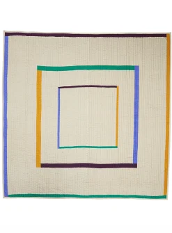 Twist colour block quilted bedspread