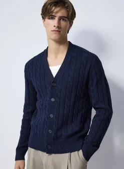 Twisted cable cardigan