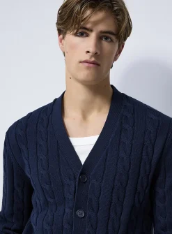 Twisted cable cardigan
