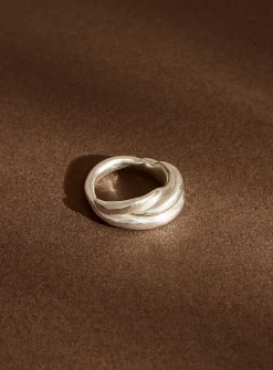 Twisted solid silver ring