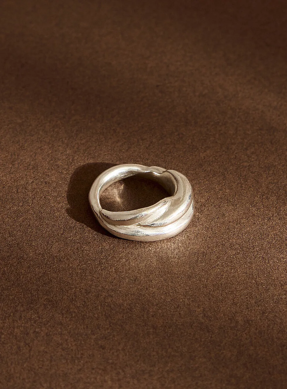 Twisted solid silver ring