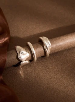 Twisted solid silver ring