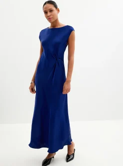 Twisted waist satiny dress
