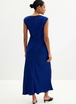 Twisted waist satiny dress