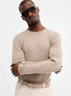 Twisted-cable silk-blend sweater