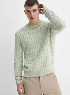 Twisted-cable sweater
