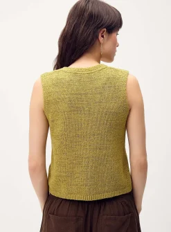 Two bead buttons sweater vest