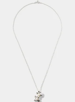 Two flowers lilac pendant necklace