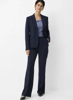 Two-button suiting crepe blazer