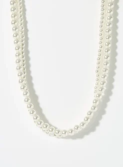 Two-row varied pearl necklace
