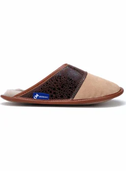 Two-texture mule slipper