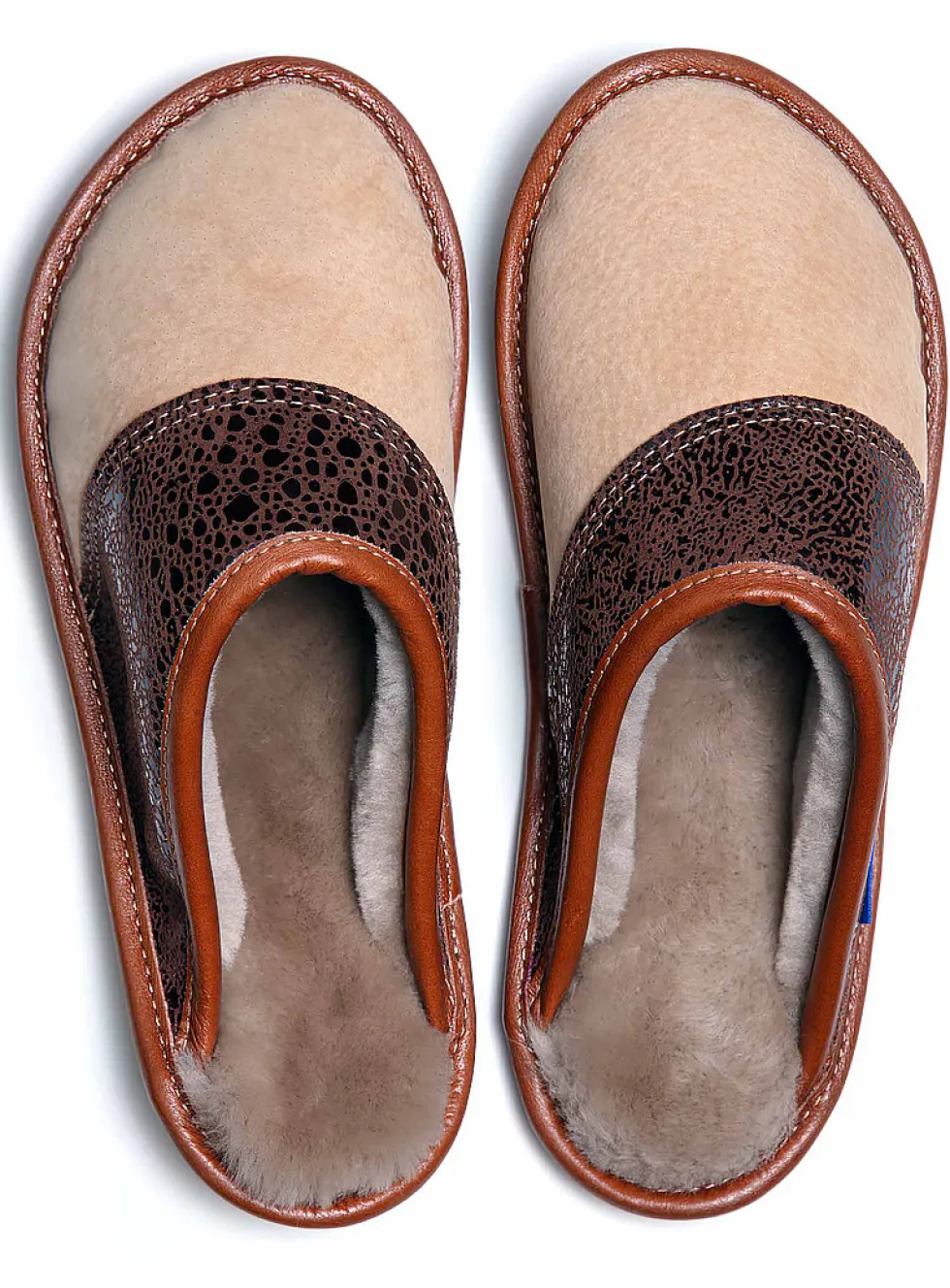 Two-texture mule slipper
